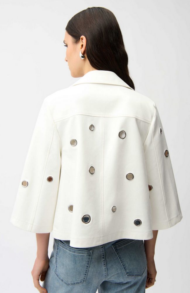 Foiled Faux Suede Swing Grommet Jacket