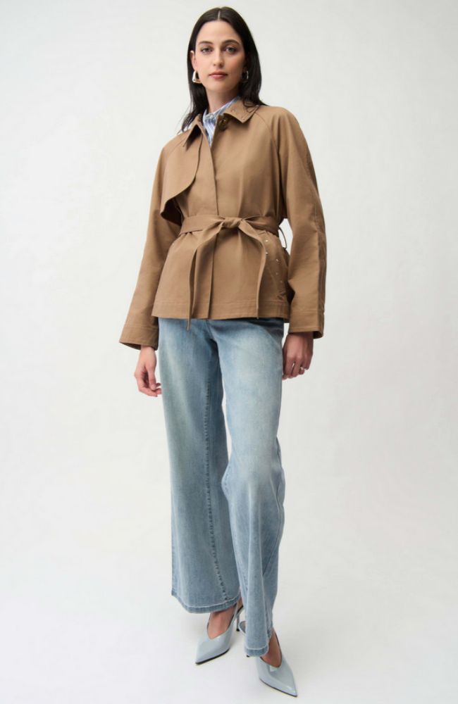 Cotton Twill Short Trench Jacket