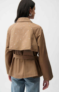 Cotton Twill Short Trench Jacket