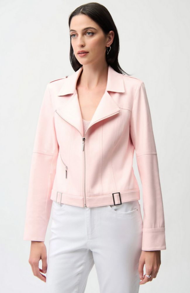 Foiled Faux Suede Fitted Jacket