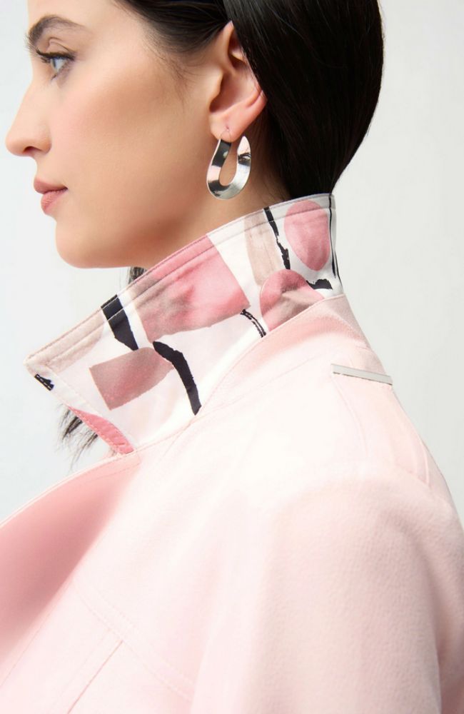 Foiled Faux Suede Fitted Jacket