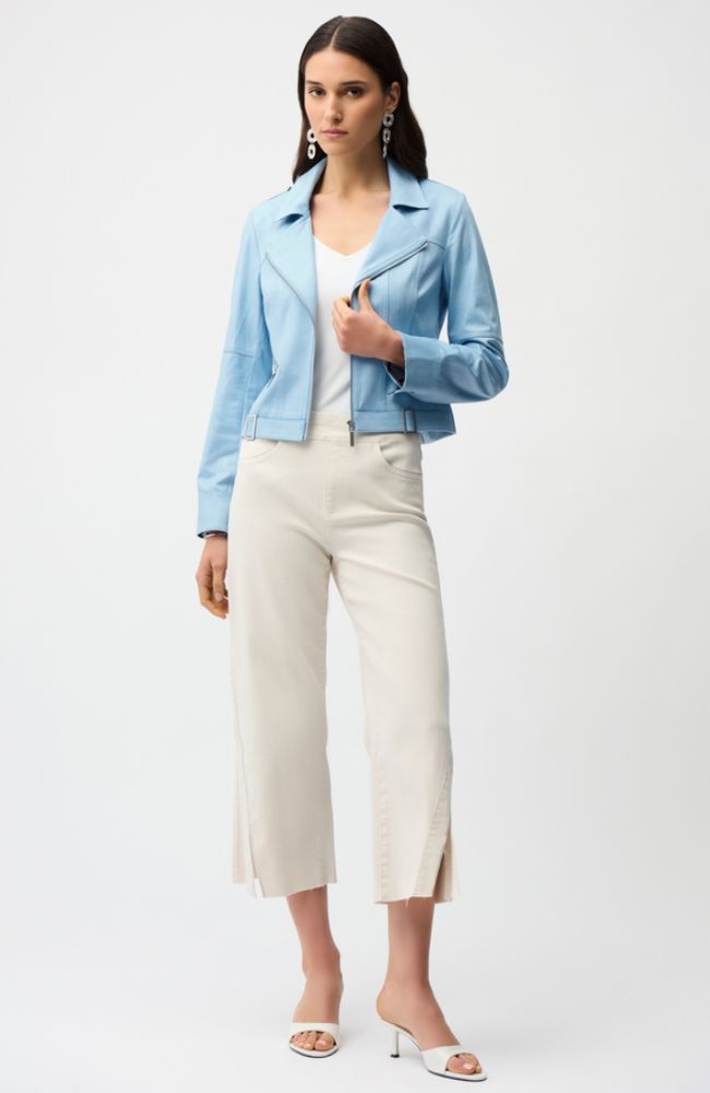 Foiled Faux Suede Fitted Jacket