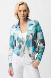 Foiled Faux Suede Geometric Jacket