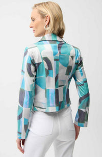 Foiled Faux Suede Geometric Jacket
