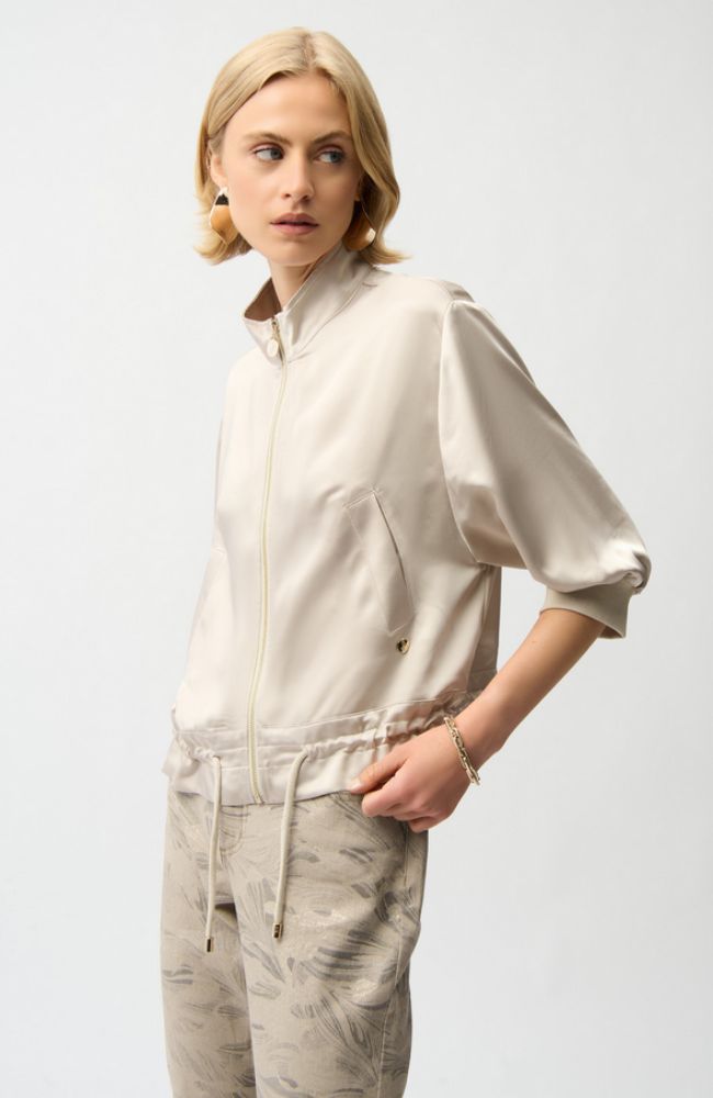 Satin Blouson Boxy Jacket