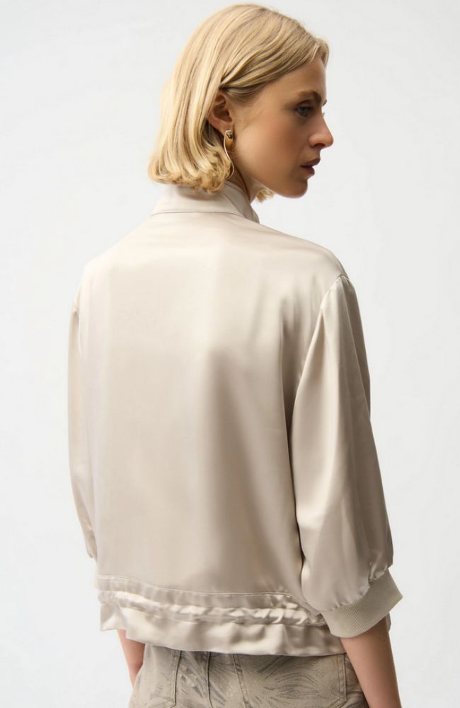 Satin Blouson Boxy Jacket