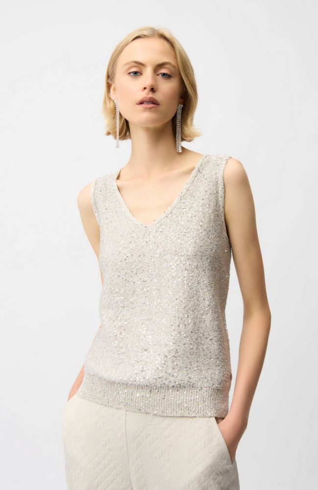 Sequins Yarn V Neck Cami