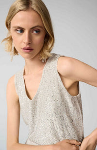 Sequins Yarn V Neck Cami