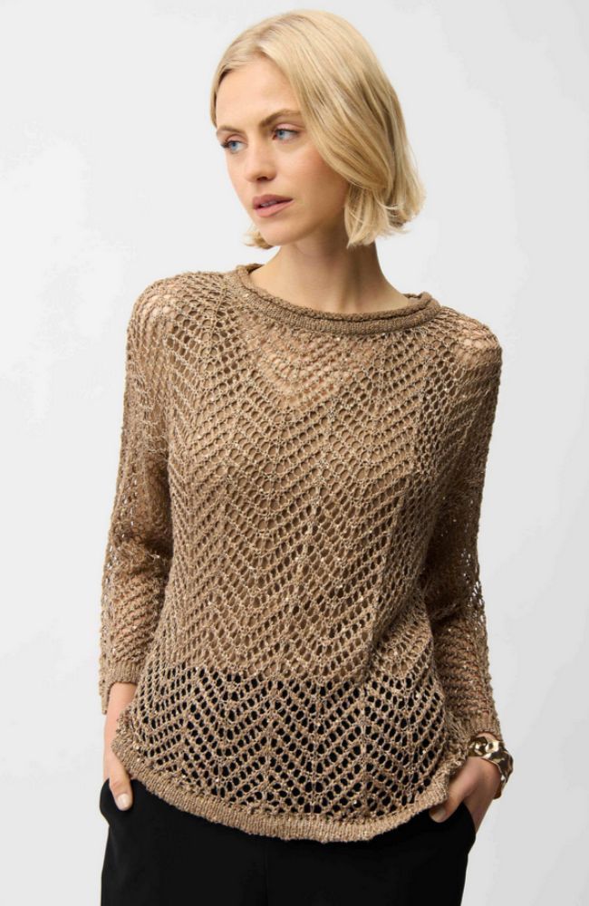 Sequin Chevron LS Sweater