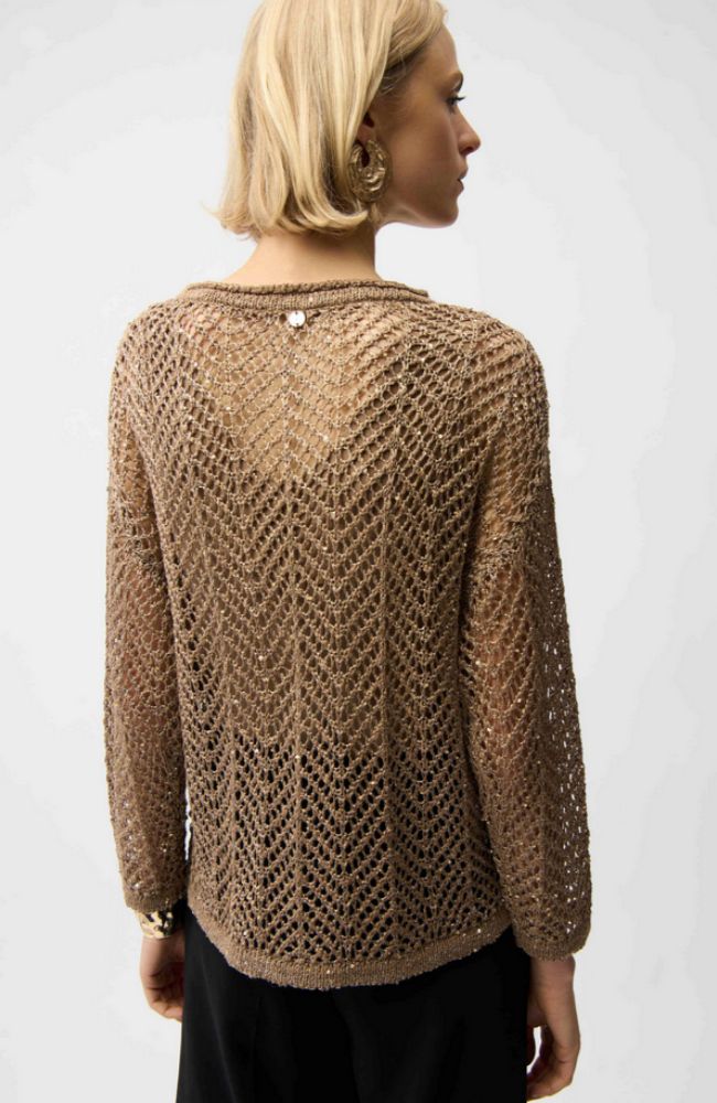 Sequin Chevron LS Sweater