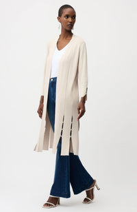 Viscose Blend Long Open Cardigan