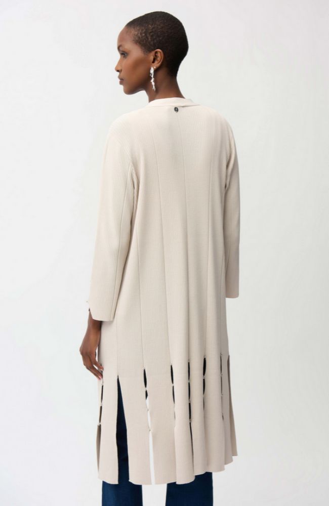 Viscose Blend Long Open Cardigan