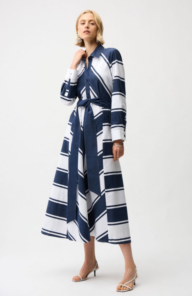 Stripe Fit and Flare Dress