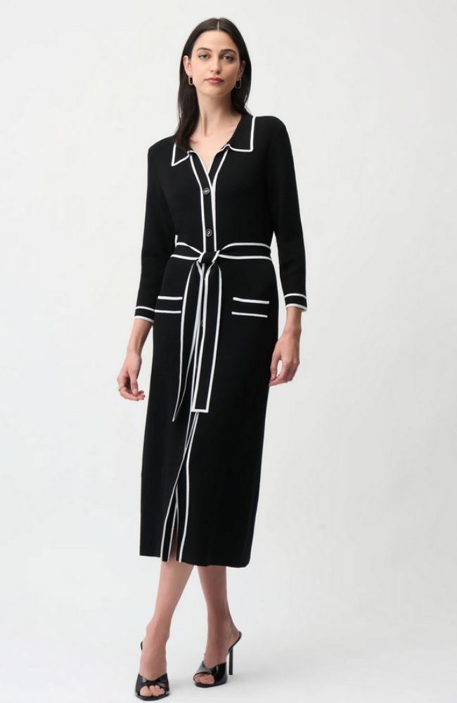 Viscose Piped Shirt Dress