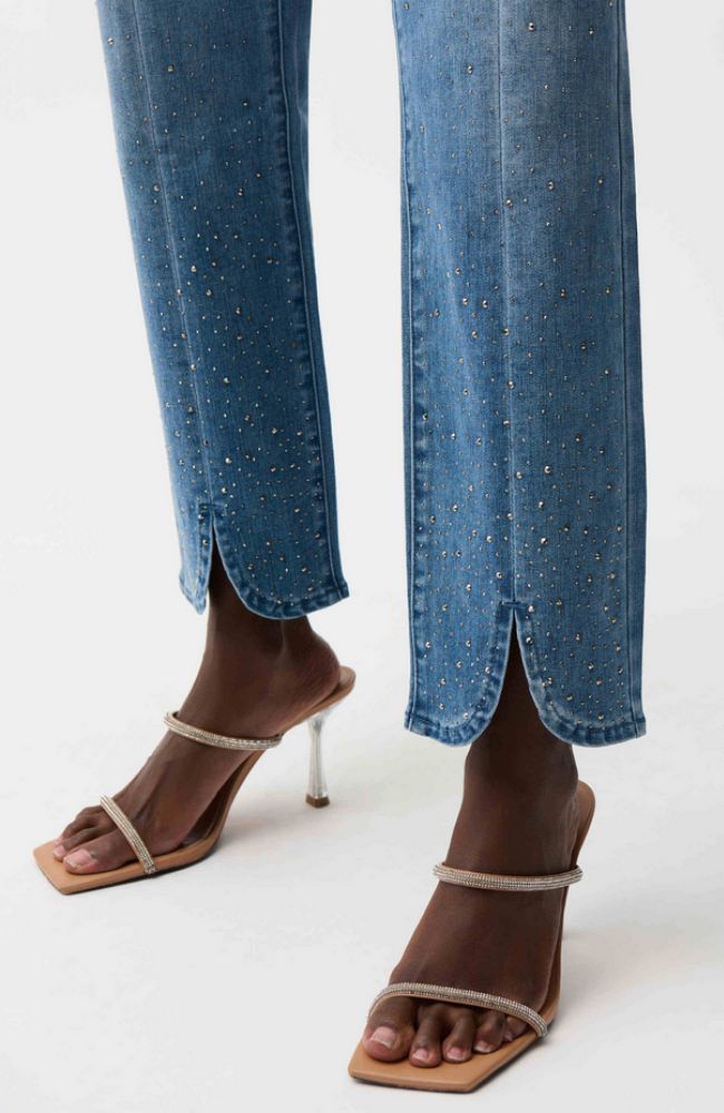 Slim Leg Rhinestone Jeans