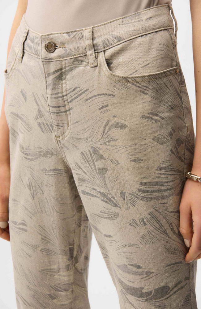 Metallic Abstract Crop Jeans