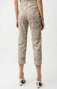 Metallic Abstract Crop Jeans