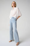 Wide Leg Pearl Rhinestone Jeans