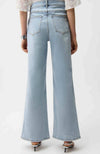 Wide Leg Pearl Rhinestone Jeans