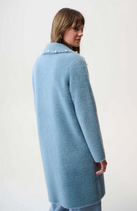 Sweater Coat with Pearl Trim