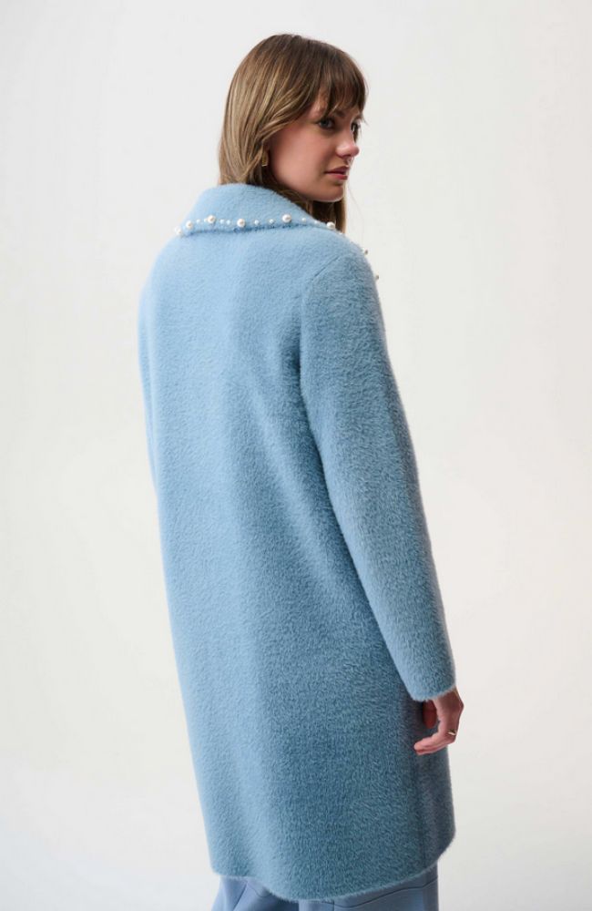 Sweater Coat with Pearl Trim