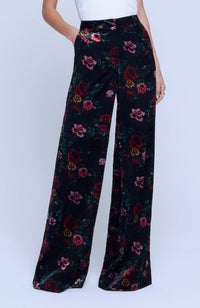 Pilar Wide Leg Pant Black Rose