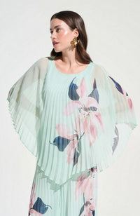 Floral Pleated Poncho Top