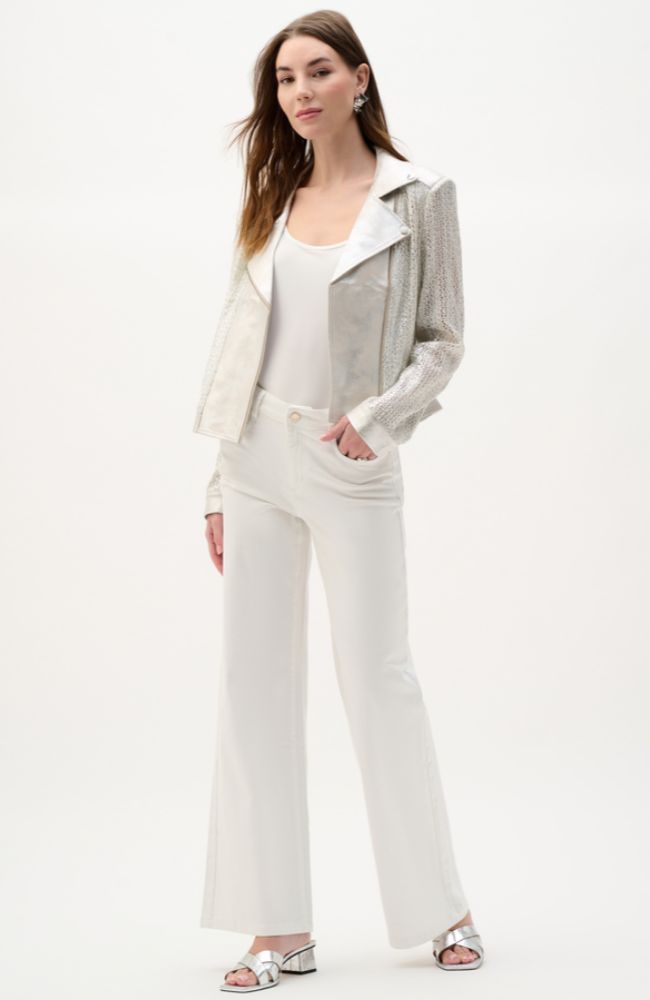 Faux Suede Foiled Moto Jacket