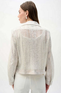 Faux Suede Foiled Moto Jacket