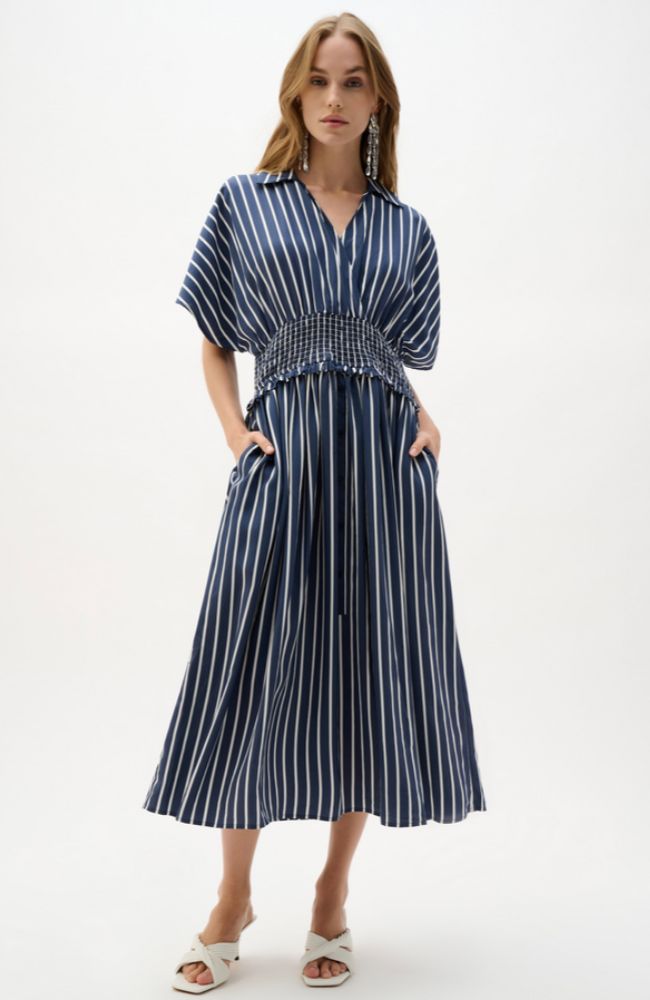 Poplin Stripe Print Dress