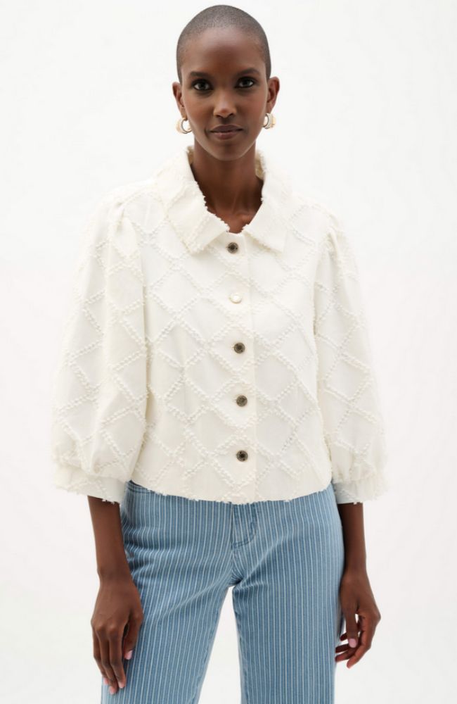 Cotton Twill Balloon Sleeve Jacket