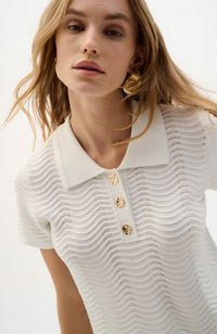 Textured Viscose Knit Top