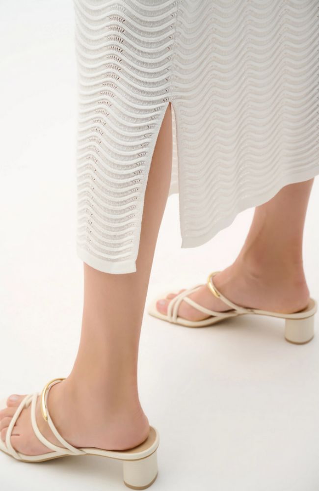 Textured Viscose Knit Skirt