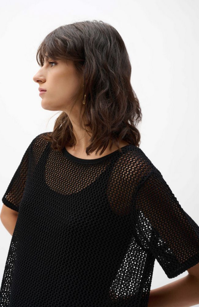 Sweater Knit Top Fringe Trim