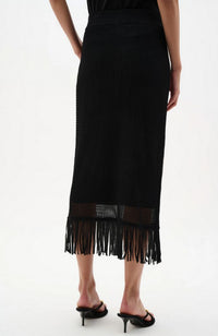Knit Pull On Skirt Fringe Trim