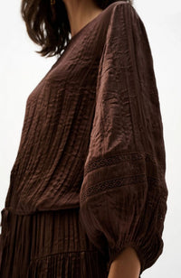 Pleated Satin Cocoon Top