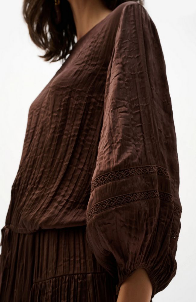 Pleated Satin Cocoon Top