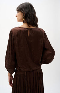 Pleated Satin Cocoon Top