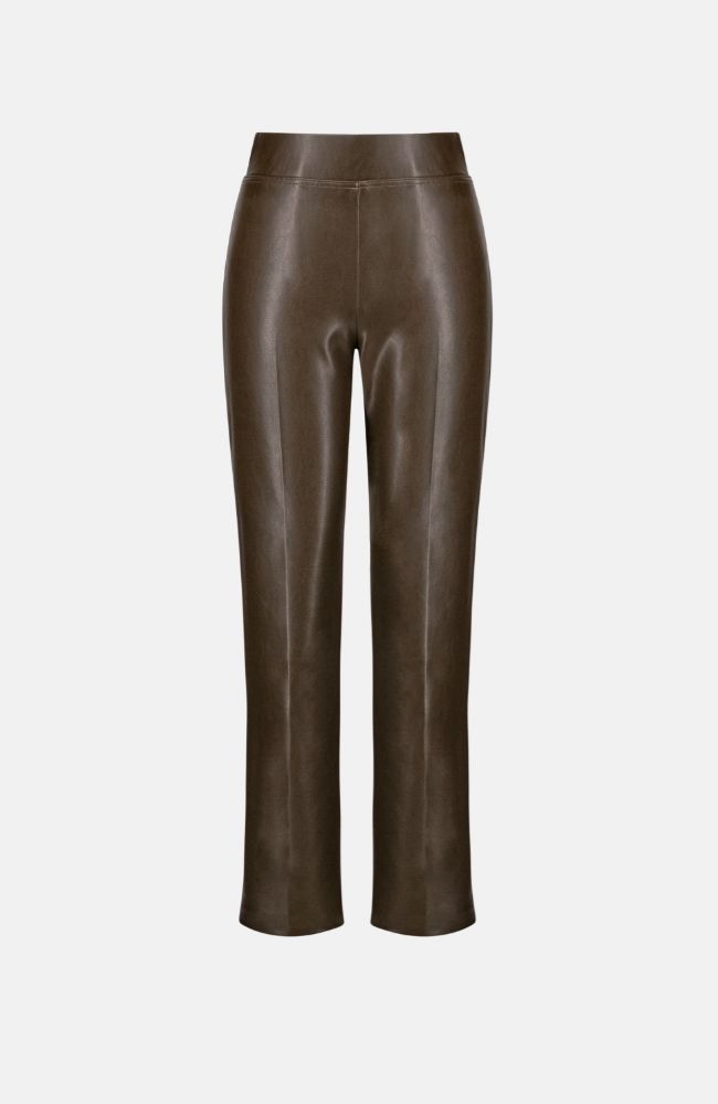 Bonded Leatherette Straight Pant
