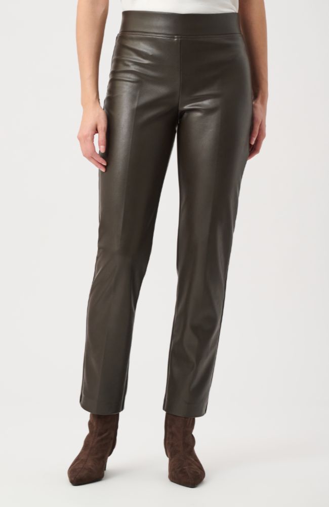 Bonded Leatherette Straight Pant