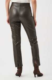 Bonded Leatherette Straight Pant