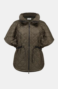Quilted Shawl Neck Boxy Vest