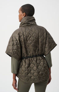 Quilted Shawl Neck Boxy Vest