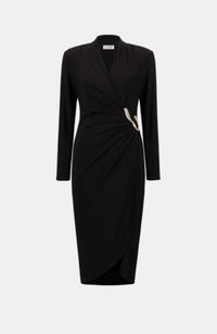 Silky Knit Sheath Wrap Dress