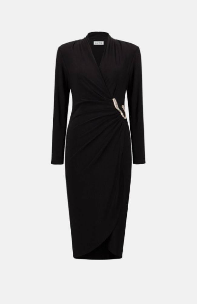Silky Knit Sheath Wrap Dress