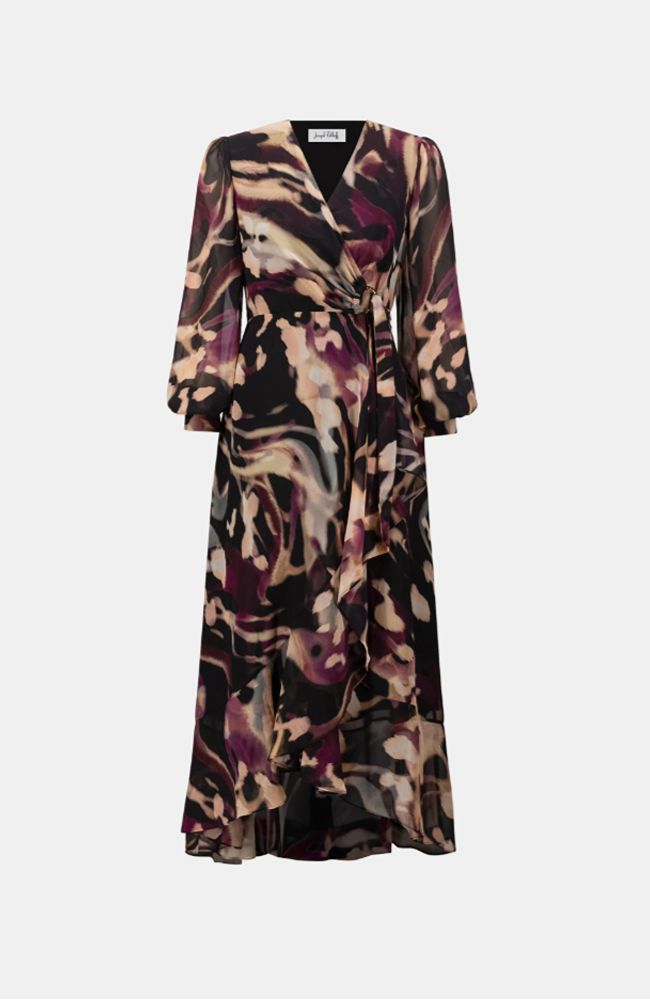 Printed Fit and Flare Wrap Dress