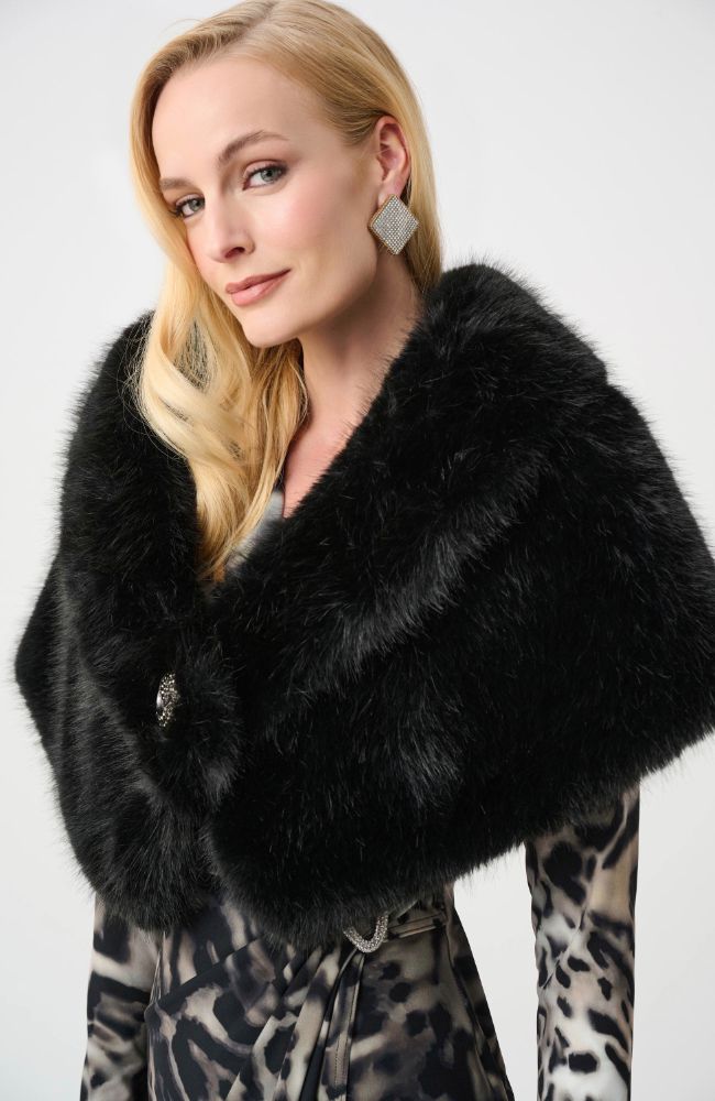 Faux Fur Shawl Collar Stole