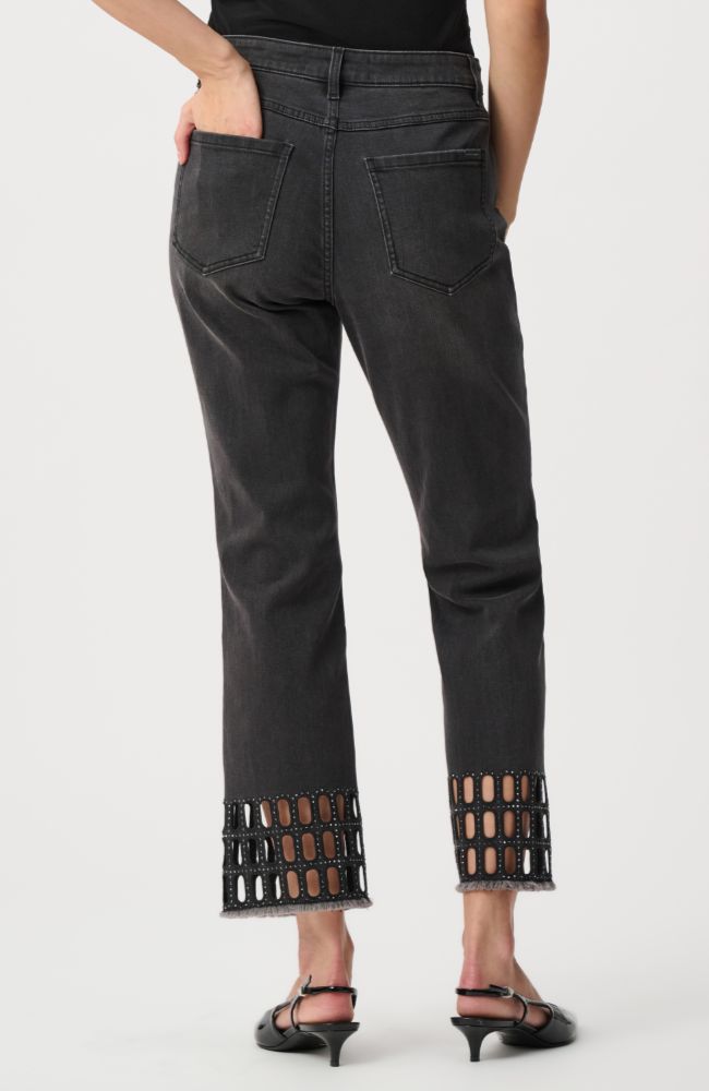 Straight Classic Jeans with Rhinestones