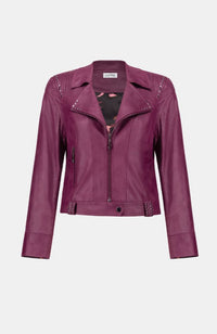 Fitted Foiled Faux Suede Jacket