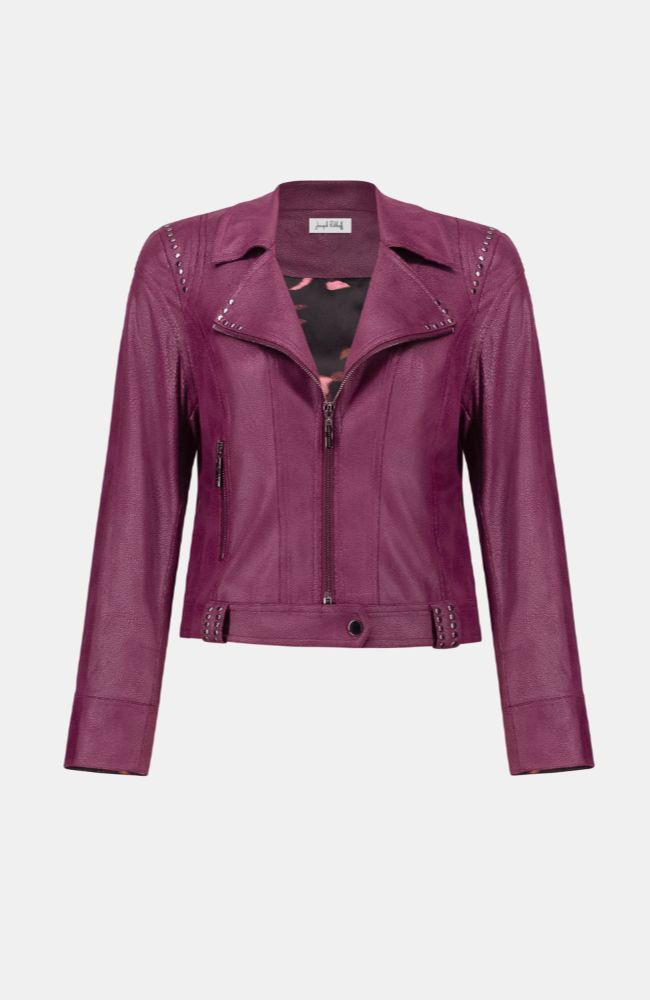 Fitted Foiled Faux Suede Jacket